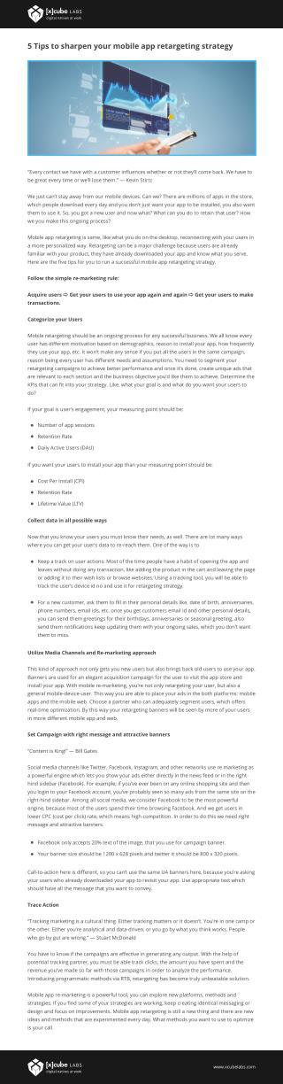 5 Tips to sharpen your mobile app retargeting strategy
