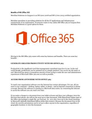 Benefits of MS Office 365