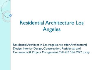 Residential Architecture Los Angeles