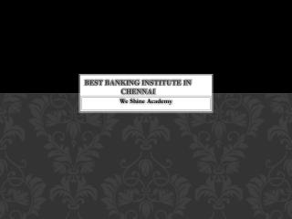 Best Banking Institute in Chennai