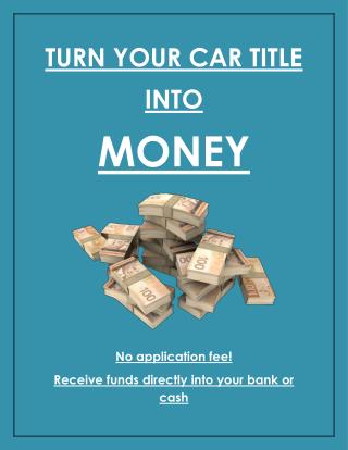 Get car title loans Manitoba