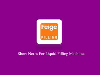 Automatic Liquid Filling Equipments