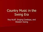 Country Music in the Swing Era