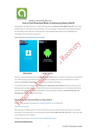 How to Exit Download Mode on Samsung Galaxy Note