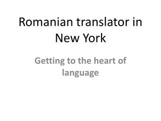 Romanian translator in New York