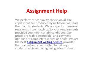 Hire Best Assignment Help Writing Service at Cheap Price