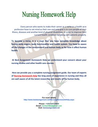 nursing homework help