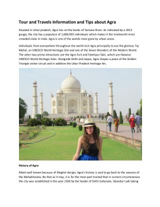 Tour and Travels Information and Tips about Agra