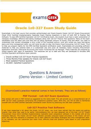 1Z0-327 Oracle Cloud computing Exam Dumps