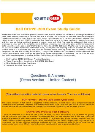 DCPPE-200 Dumps - Dell PowerEdge Professional Exam Questions