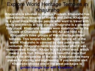 Explore World Heritage Temples in Khajuraho