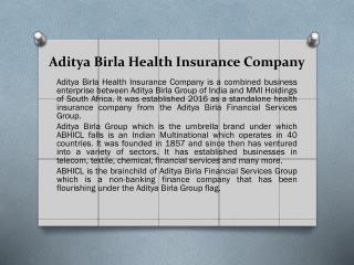 Aditya Birla Health Insurance Company