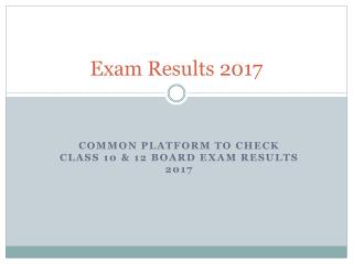 Exam Results 2017