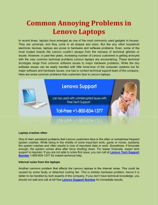 Common Annoying Problems in Lenovo Laptops