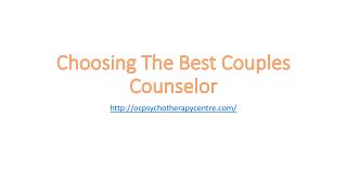 Choosing The Best Couples Counselor