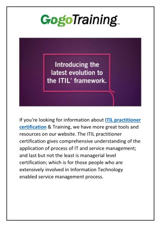 ITIL Practitioner Certification