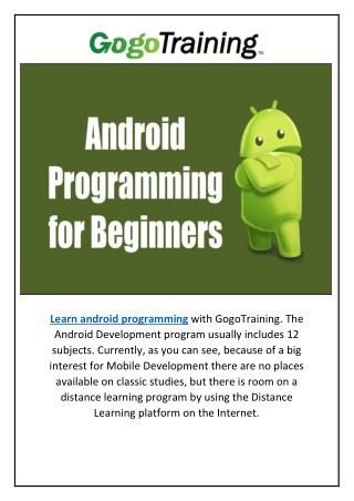 Learn Android Programming