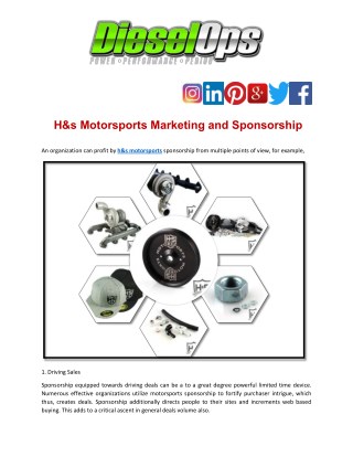 H&s Motorsports Marketing and Sponsorship