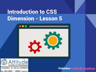 Introduction to CSS Dimension - Lesson 5