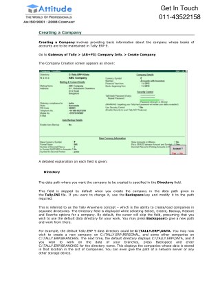 Create Alter and Delete a Company in Tally ERP-9