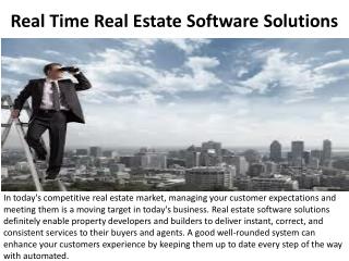 Real Time Real Estate Software Solutions