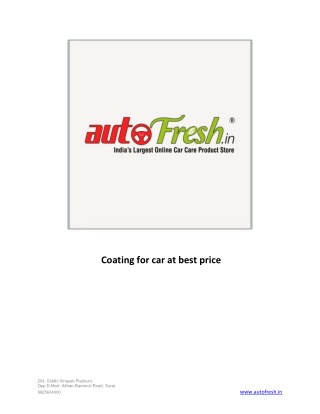 Coating for car at best price
