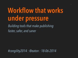 Workflow That Works Under Pressure
