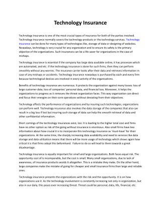 Technology Insurance
