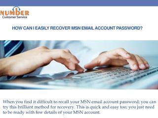 How can i easily recover MSN email account password?