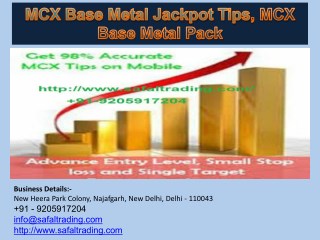 MCX Base Metal Jackpot Tips, MCX Base Metal Pack