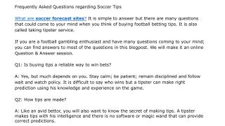 Frequently Asked Questions regarding Soccer Tips