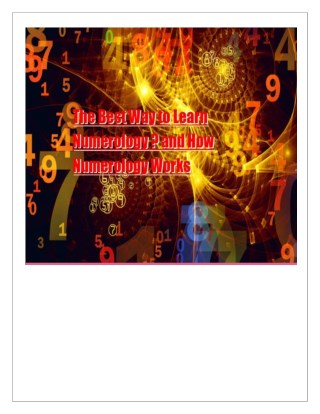 The Best Way to Learn Numerology and How number works