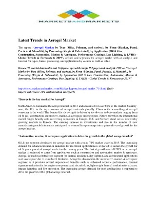 Latest Trends in Aerogel Market