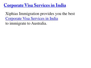 Corporate Visa Services in India