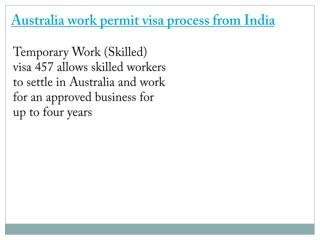Australia work permit visa process from India