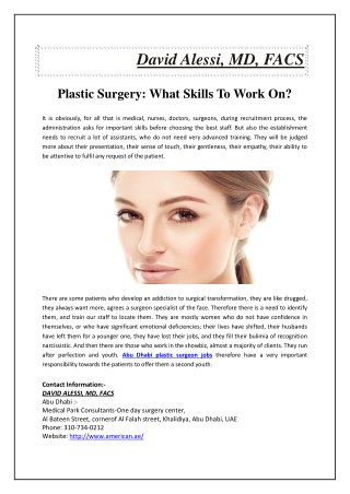 Plastic Surgery: What Skills To Work On?