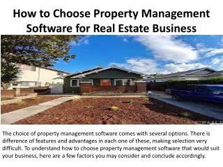 How to Choose Property Management Software for Real Estate Business