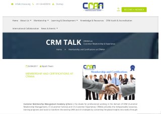 Membership and Certifications at CRMAA