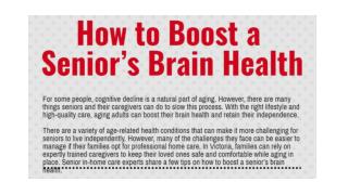 How to Boost a Senior’s Brain Health