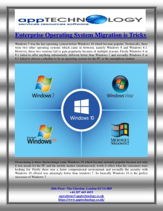 Enterprise Operating System Migration is Tricky