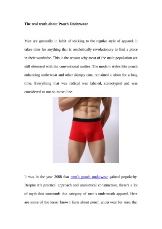 The real truth about Pouch Underwear