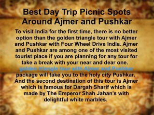 Best Day Trip Picnic Spots Around Ajmer and Pushkar