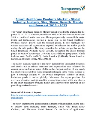 Smart Healthcare Products Market will rise to US$ 57.85 Billion by 2023