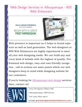 Web Design Services in Albuquerque - WSI Web Enhancers