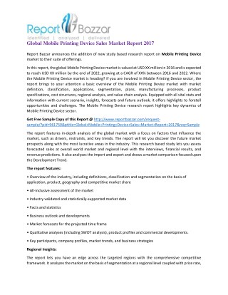 Global Mobile Printing Device Sales Market Report 2017
