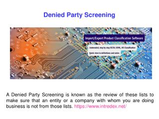 Restricted Party Screening