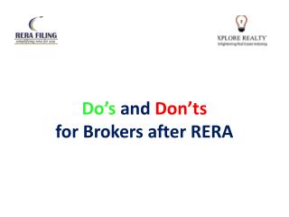 Do’s and don’ts for Brokers after RERA