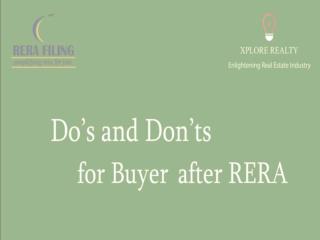 Do's and Don't for Buyers after RERA