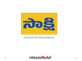 Sakshi Newspaper Advertisement Booking Online.