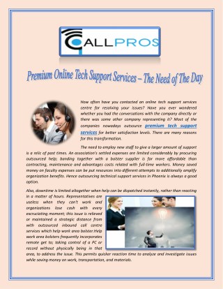 Premium Online Tech Support Services – The Need of The Day